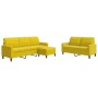 3-piece velvet yellow sofa set with cushions by , Sofas - Ref: Foro24-3278407, Price: 528,98 €, Discount: %