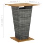 High table made of synthetic rattan and gray acacia wood 80x80x110 cm by vidaXL, Garden tables - Ref: Foro24-313466, Price: 1...