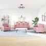 Dreiteiliges Sofaset mit rosa Samtkissen. von , Sofas - Ref: Foro24-3278374, Preis: 661,60 €, Rabatt: %