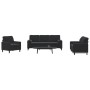 3-piece black velvet sofa set with cushions by , Sofas - Ref: Foro24-3278376, Price: 792,78 €, Discount: %