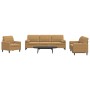 Sofagarnitur mit 3-teiligen braunen Samtkissen von , Sofas - Ref: Foro24-3278458, Preis: 635,06 €, Rabatt: %