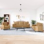 Sofagarnitur mit 3-teiligen braunen Samtkissen von , Sofas - Ref: Foro24-3278458, Preis: 635,06 €, Rabatt: %