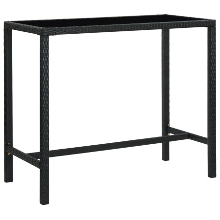 Mesa alta de jardín ratán sintético y vidrio negro 130x60x110cm de vidaXL, Mesas de jardín - Ref: Foro24-313461, Precio: 142,...