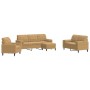 Set of sofas with 4 brown velvet cushions by , Sofas - Ref: Foro24-3278388, Price: 641,99 €, Discount: %