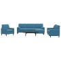 Sofagarnitur mit 4 blauen Samtkissen von , Sofas - Ref: Foro24-3278470, Preis: 740,99 €, Rabatt: %