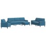 Sofagarnitur mit 4 blauen Samtkissen von , Sofas - Ref: Foro24-3278470, Preis: 740,99 €, Rabatt: %