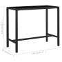 Synthetic rattan and black glass garden high table 130x60x110cm by vidaXL, Garden tables - Ref: Foro24-313461, Price: 141,86 ...