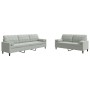 Set of sofas with 2 light gray velvet cushions by , Sofas - Ref: Foro24-3278491, Price: 563,76 €, Discount: %