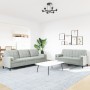 Set of sofas with 2 light gray velvet cushions by , Sofas - Ref: Foro24-3278491, Price: 563,76 €, Discount: %