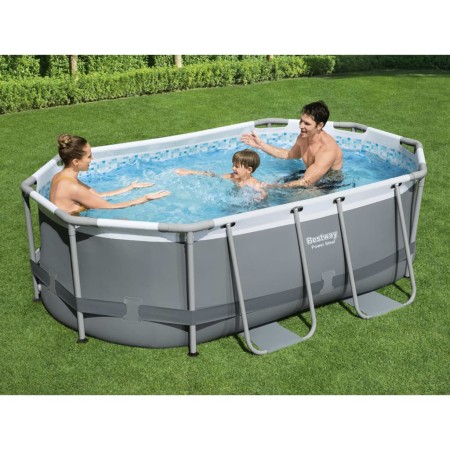 Bestway Oval Above Ground Pool Power Steel 305x200x84 cm by Bestway, Swimming pools - Ref: Foro24-92857, Price: 388,17 €, Dis...