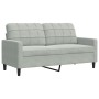 Set of sofas with 2 light gray velvet cushions by , Sofas - Ref: Foro24-3278491, Price: 563,76 €, Discount: %