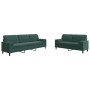 Zweiteiliges Sofaset mit dunkelgrünen Samtkissen. von , Sofas - Ref: Foro24-3278493, Preis: 542,06 €, Rabatt: %