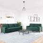 Zweiteiliges Sofaset mit dunkelgrünen Samtkissen. von , Sofas - Ref: Foro24-3278493, Preis: 542,06 €, Rabatt: %