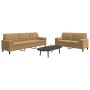 2-piece brown velvet sofa set with cushions by , Sofas - Ref: Foro24-3278498, Price: 491,90 €, Discount: %