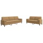 2-piece brown velvet sofa set with cushions by , Sofas - Ref: Foro24-3278498, Price: 491,90 €, Discount: %