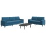 2-piece blue velvet sofa set with cushions by , Sofas - Ref: Foro24-3278500, Price: 565,63 €, Discount: %