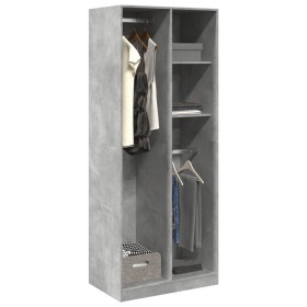 Engineered wood wardrobe in concrete gray, 80x50x200 cm. by , Wardrobes - Ref: Foro24-3307759, Price: 177,63 €, Discount: %