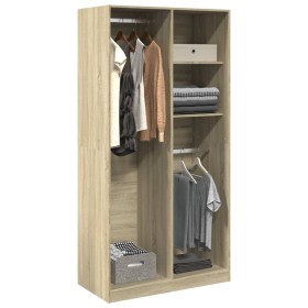 Armario madera contrachapada color roble Sonoma 100x50x200 cm de , Armarios roperos - Ref: Foro24-3307767, Precio: 197,99 €, ...