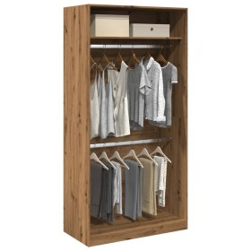 Armario de madera de ingeniería roble artesanal 100x50x200 cm de , Armarios roperos - Ref: Foro24-3307809, Precio: 173,99 €, ...