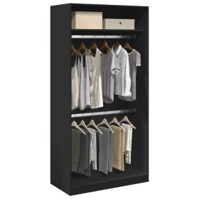 Black plywood wardrobe 100x50x200 cm by , Wardrobes - Ref: Foro24-3307802, Price: 187,34 €, Discount: %