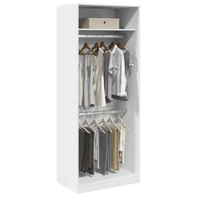 Weißer Schrank aus Holzwerkstoff 80x50x200 cm von , Kleiderschränke - Ref: Foro24-3307792, Preis: 171,67 €, Rabatt: %