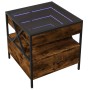 Coffee table with Infinity LED smoked oak 50x50x51 cm by , Coffee table - Ref: Foro24-847714, Price: 126,95 €, Discount: %