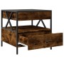 Coffee table with Infinity LED smoked oak 50x50x51 cm by , Coffee table - Ref: Foro24-847714, Price: 126,95 €, Discount: %