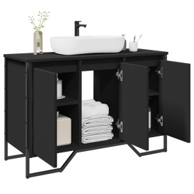 Engineered wood bathroom sink cabinet in black, 91x35x60 cm by , Bathroom furniture - Ref: Foro24-848659, Price: 100,24 €, Di...