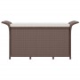 Garden bench with brown synthetic rattan cushion 116x46x57 cm by , garden benches - Ref: Foro24-363419, Price: 109,90 €, Disc...