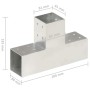 Conector de postes en forma de T metal galvanizado 81x81 mm de , Postes de cerca - Ref: Foro24-145463, Precio: 20,93 €, Descu...