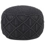 Handmade macramé pouf in anthracite gray cotton, 45x30 cm by , Ottomans - Ref: Foro24-324003, Price: 76,38 €, Discount: %