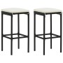 Garden bar table and chairs set 3 pieces black synthetic rattan by vidaXL, Furniture sets for kitchens and dining rooms - Ref...