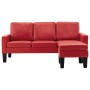 Dreisitzer-Sofa mit rotem Kunstleder-Fußhocker. von , Sofas - Ref: Foro24-288772, Preis: 453,64 €, Rabatt: %