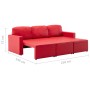 Modulares Schlafsofa mit 3 Plätzen aus rotem Kunstleder. von , Sofas - Ref: Foro24-288798, Preis: 471,23 €, Rabatt: %