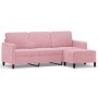 Dreisitzer-Sofa mit rosa Samt-Hocker, 180 cm. von , Sofas - Ref: Foro24-3201177, Preis: 347,99 €, Rabatt: %