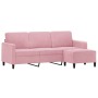 Sofá de 3 plazas con taburete de terciopelo rosa180 cm de , Sofás - Ref: Foro24-3201177, Precio: 349,46 €, Descuento: %