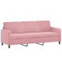 Sofá de 3 plazas con taburete de terciopelo rosa180 cm de , Sofás - Ref: Foro24-3201177, Precio: 349,46 €, Descuento: %