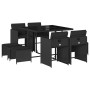 Set de comedor de jardín 9 pzas y cojines ratán sintético negro de , Conjuntos de jardín - Ref: Foro24-3211135, Precio: 385,7...