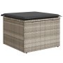 Garden stool with light gray synthetic rattan cushion 55x55x37cm by , Outdoor ottomans - Ref: Foro24-366181, Price: 64,78 €, ...