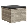 Garden stool with light gray synthetic rattan cushion 55x55x37cm by , Outdoor ottomans - Ref: Foro24-366181, Price: 64,78 €, ...