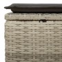 Garden stool with light gray synthetic rattan cushion 55x55x37cm by , Outdoor ottomans - Ref: Foro24-366181, Price: 64,78 €, ...