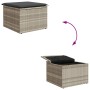 Garden stool with light gray synthetic rattan cushion 55x55x37cm by , Outdoor ottomans - Ref: Foro24-366181, Price: 64,78 €, ...