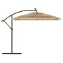 Garden umbrella with LED lights, brown steel pole, 246x246x230 cm. by , Umbrellas - Ref: Foro24-4005086, Price: 178,99 €, Dis...