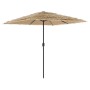 Garden umbrella with LED lights, brown steel pole, 248x248x248 cm. by , Umbrellas - Ref: Foro24-4005117, Price: 131,99 €, Dis...