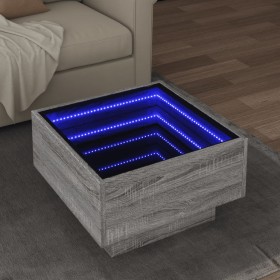 Mesa de centro y LED madera ingeniería gris Sonoma 50x50x30 cm de , Mesas de centro - Ref: Foro24-847509, Precio: 111,72 €, D...