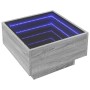 Mesa de centro y LED madera ingeniería gris Sonoma 50x50x30 cm de , Mesas de centro - Ref: Foro24-847509, Precio: 111,99 €, D...