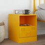 Mesita de noche acero amarillo mostaza 34,5x39x44 cm de , Mesitas de noche - Ref: Foro24-841757, Precio: 64,02 €, Descuento: %