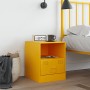 Mesita de noche acero amarillo mostaza 34,5x39x44 cm de , Mesitas de noche - Ref: Foro24-841757, Precio: 64,02 €, Descuento: %