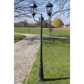 Garden lamppost 2 arms 230 cm dark green/black aluminum by vidaXL, Outdoor lighting - Ref: Foro24-40244, Price: 184,57 €, Dis...