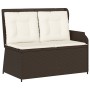 Reclining garden armchair with brown synthetic rattan cushions by , garden benches - Ref: Foro24-368938, Price: 205,91 €, Dis...